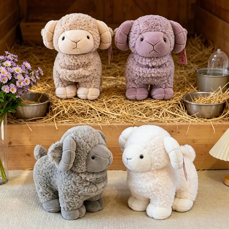 Realistic Curly Sheep Plush – Adorable Silly-Cute Stuffed Lamb Doll, Soft Companion Toy & Birthday Gift for Children